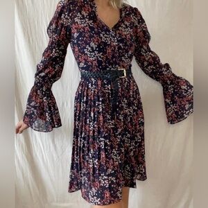 Michael Kors Floral Dress in Navy and Pink